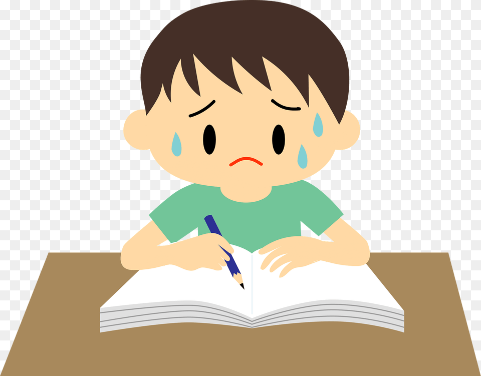 Boy Is Doing Homework Clipart, Person, Reading, Book, Publication Png Image