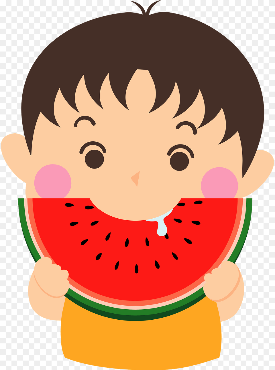 Boy Is Eating Watermelon Clipart, Produce, Plant, Food, Fruit Png Image