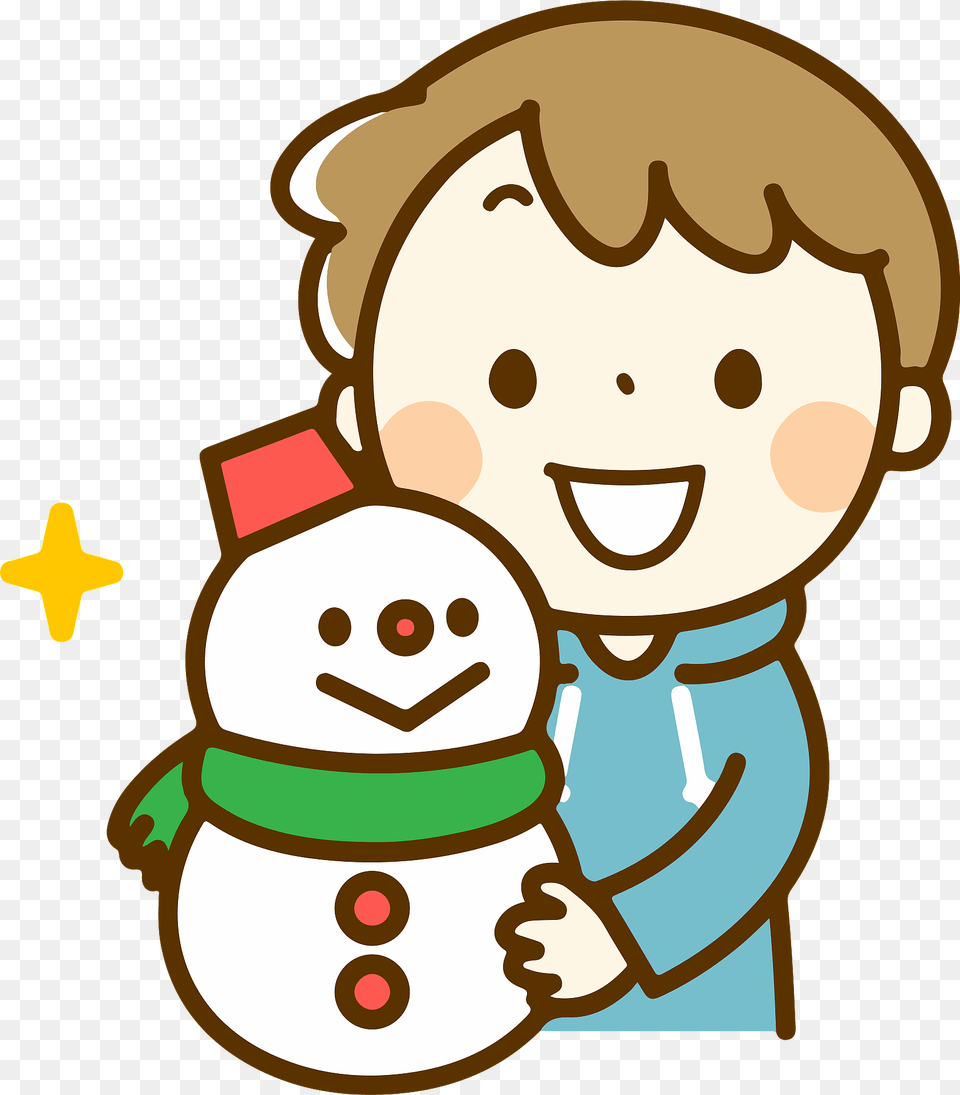 Boy Is Making A Snowman Clipart, Nature, Outdoors, Winter, Snow Free Transparent Png