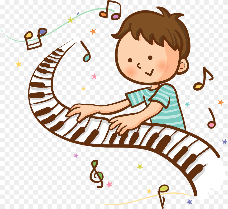 Boy Is Playing Piano Clipart, Face, Head, Person, Baby Png Image