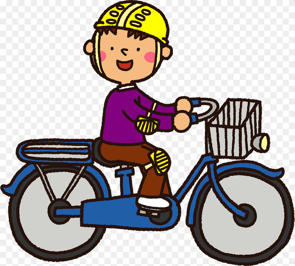 Boy Is Riding His Bicycle Clipart, Vehicle, Tricycle, Transportation, Motor Scooter Free Png