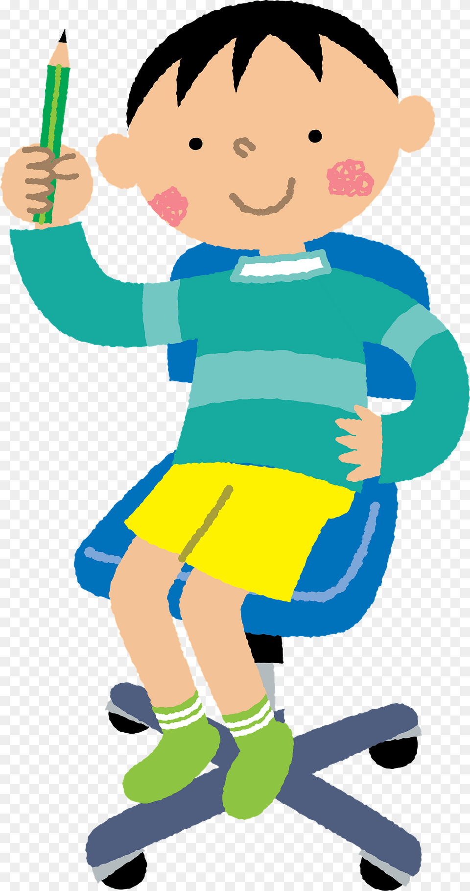 Boy Is Showing A Pencil Clipart, Baby, Person, Face, Head Png