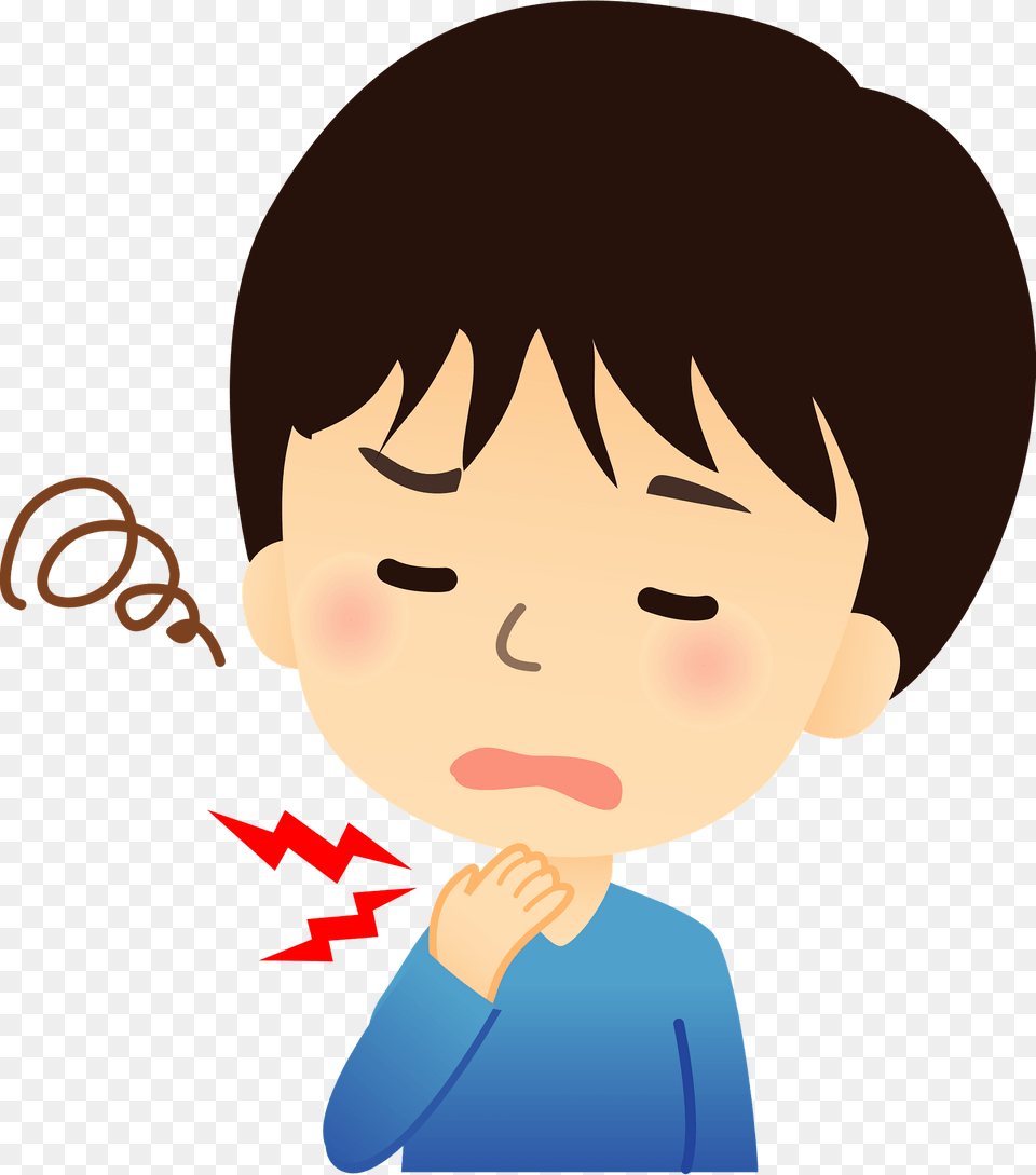 Boy Is Sick With A Sore Throat And Cold Clipart, Face, Head, Person, Photography Png Image