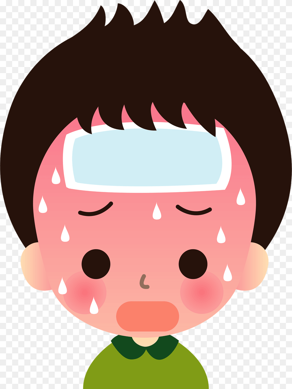 Boy Is Sick With Fever And Cold Clipart, Head, Person, Baby, Face Png Image