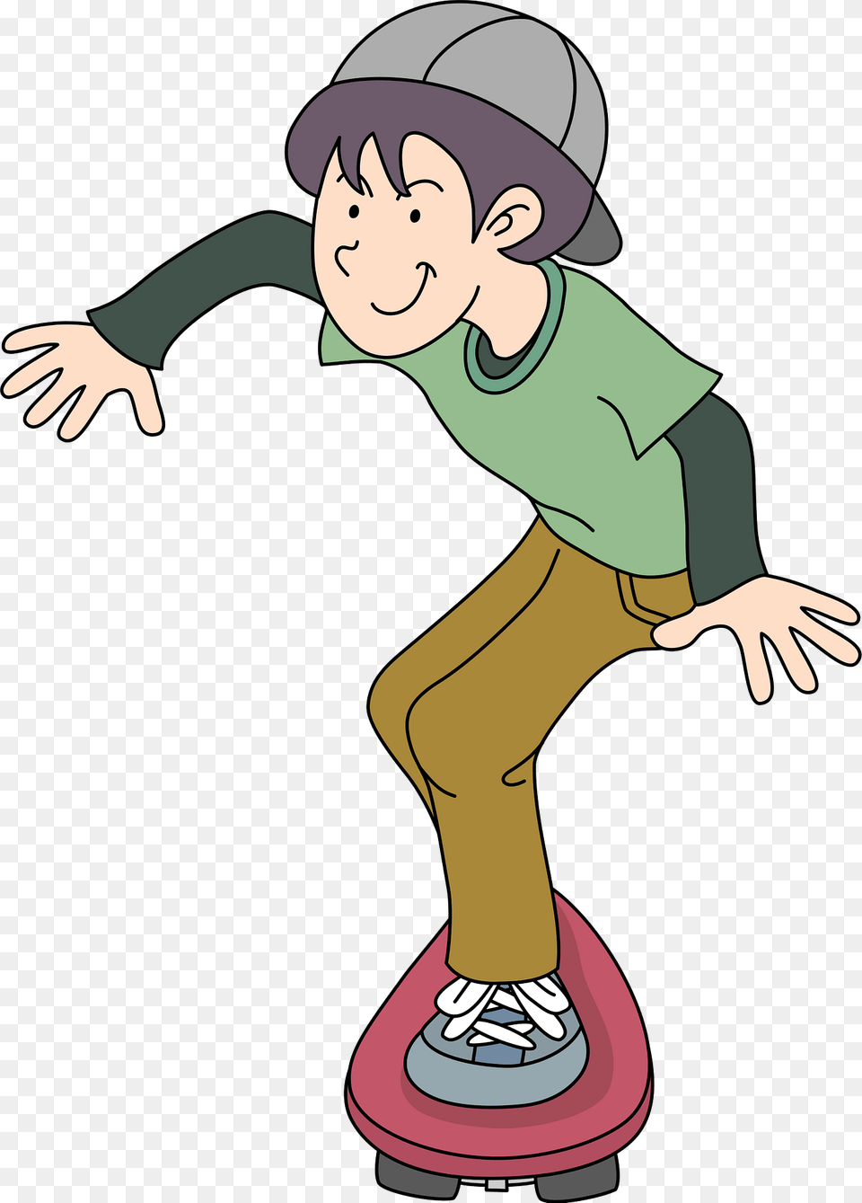 Boy Is Skateboarding Clipart, Cartoon, Baby, Person, Face Free Png Download