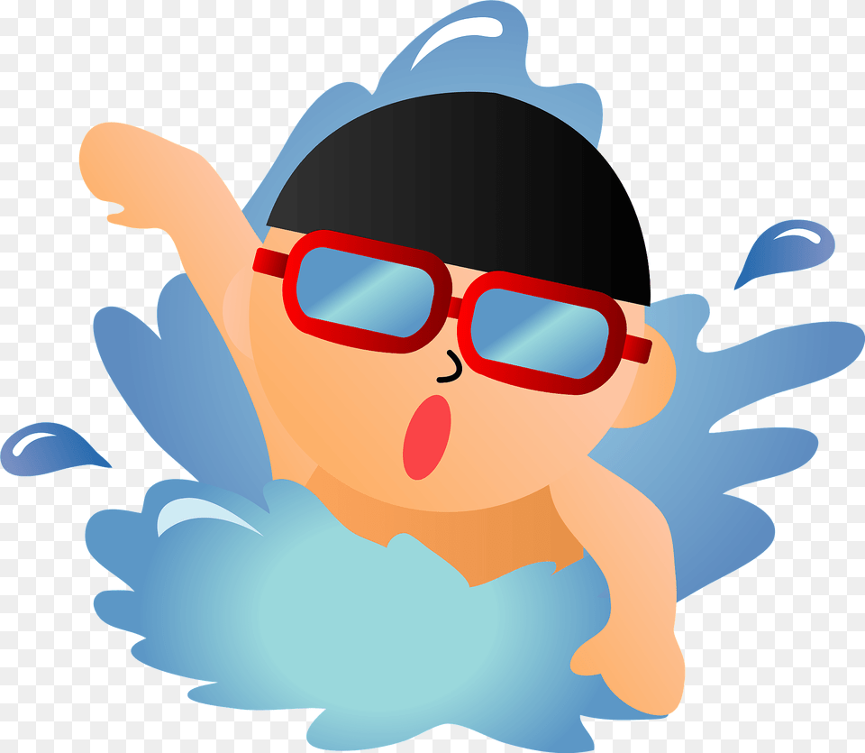 Boy Is Swimming Clipart, Accessories, Water, Sunglasses, Sport Png Image