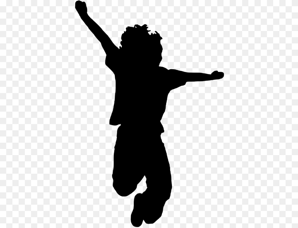 Boy Jumping Jumping Silhouette Download Outline Of Person Dancing, Gray Free Png
