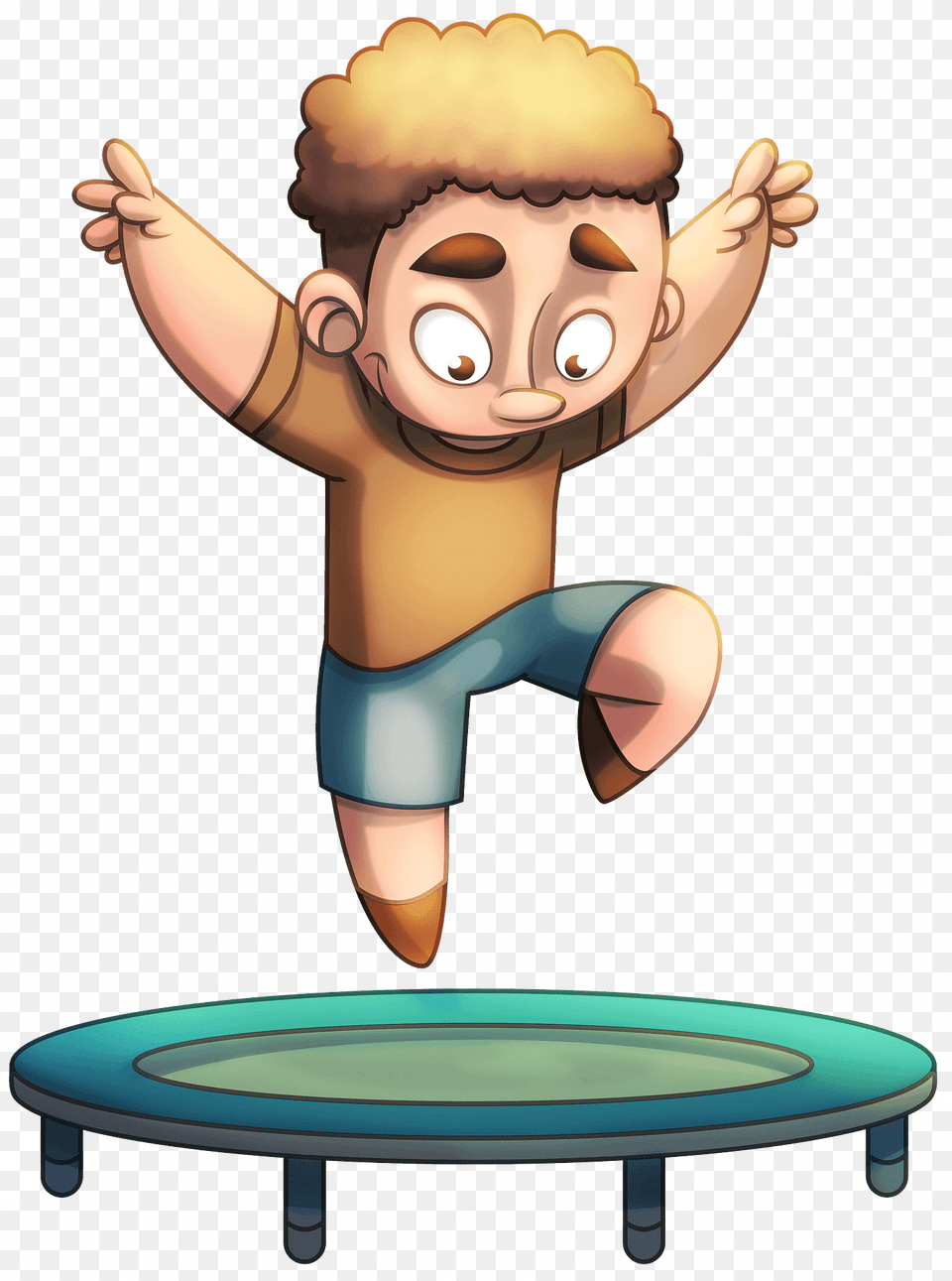 Boy Jumping On A Trampoline Clipart, Baby, Person, Face, Head Png Image