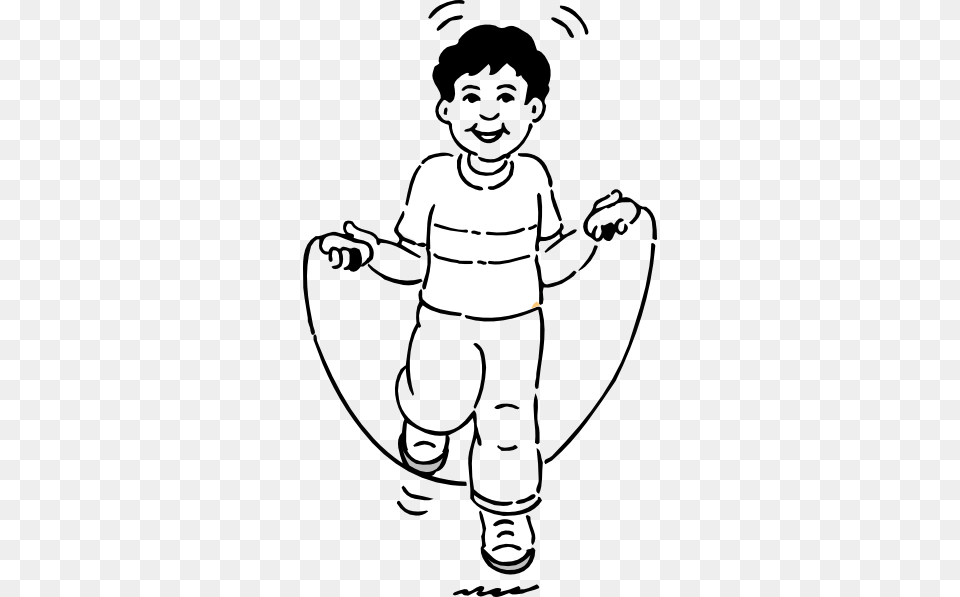 Boy Jumping Rope Clip Art, Baby, Person, Stencil, Face Png