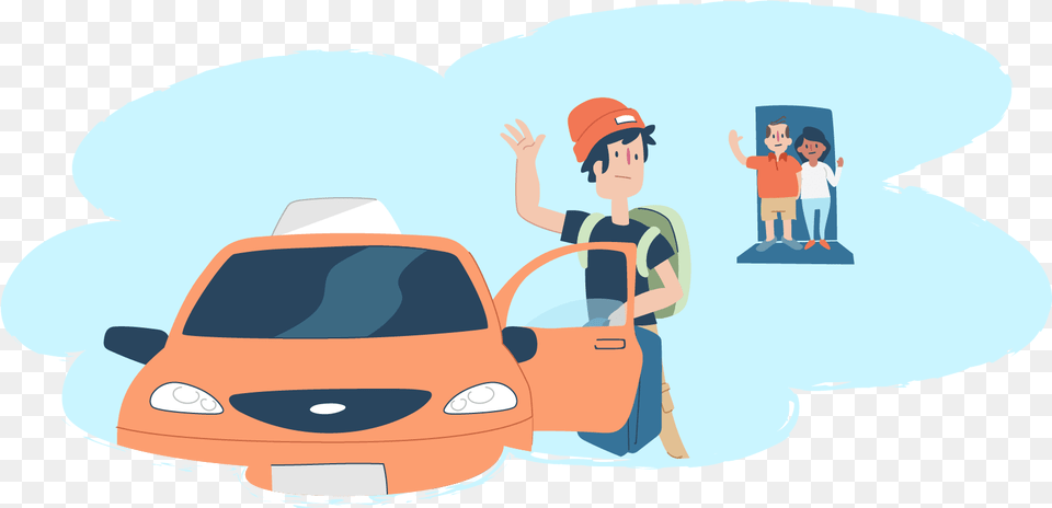 Boy Leaving Home Leave Home Clipart, Car, Cleaning, Person, Transportation Free Transparent Png