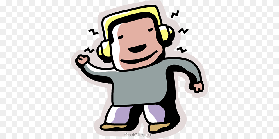 Boy Listening To Music Royalty Vector Clip Art Clipart Listening To Music Transparent, Baby, Person, Electronics, Outdoors Free Png Download