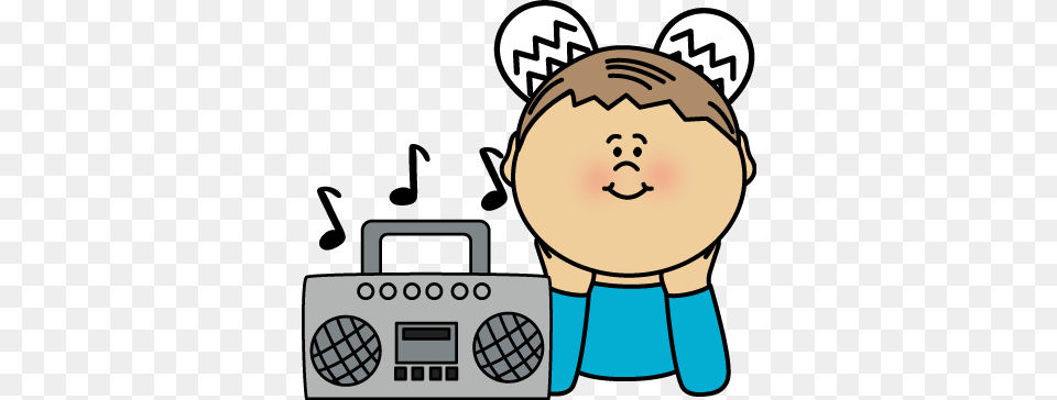 Boy Listening To Radio From Clip Art, Electronics, Baby, Person, Face Free Png Download