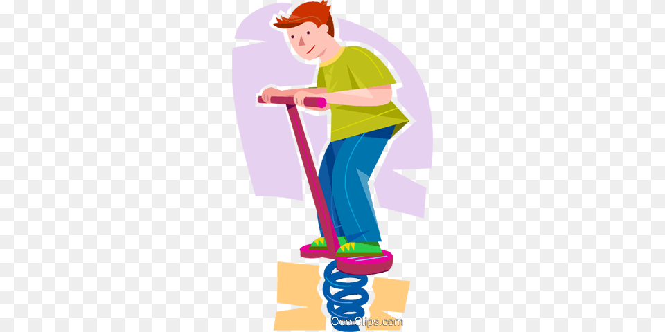Boy On A Pogo Stick Royalty Vector Clip Art Illustration, Face, Head, Person Free Png Download
