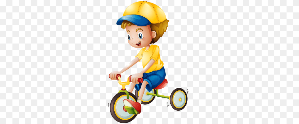 Boy On Bicycle, Vehicle, Tricycle, Transportation, Baby Png Image