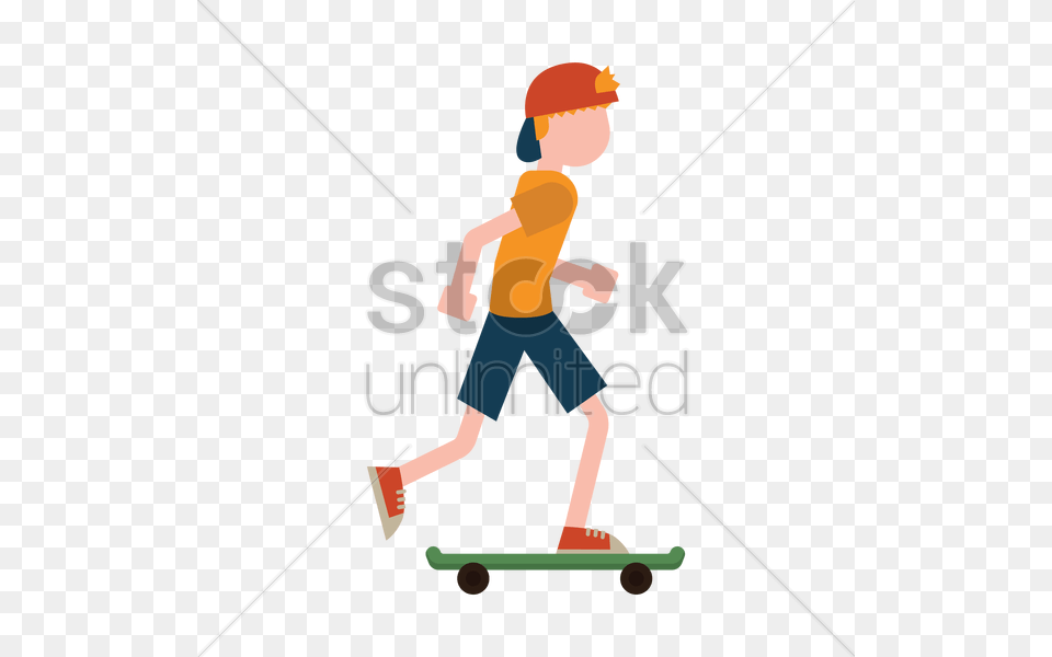Boy On Skateboard Vector, Person, Walking, Clothing, Hat Free Png Download