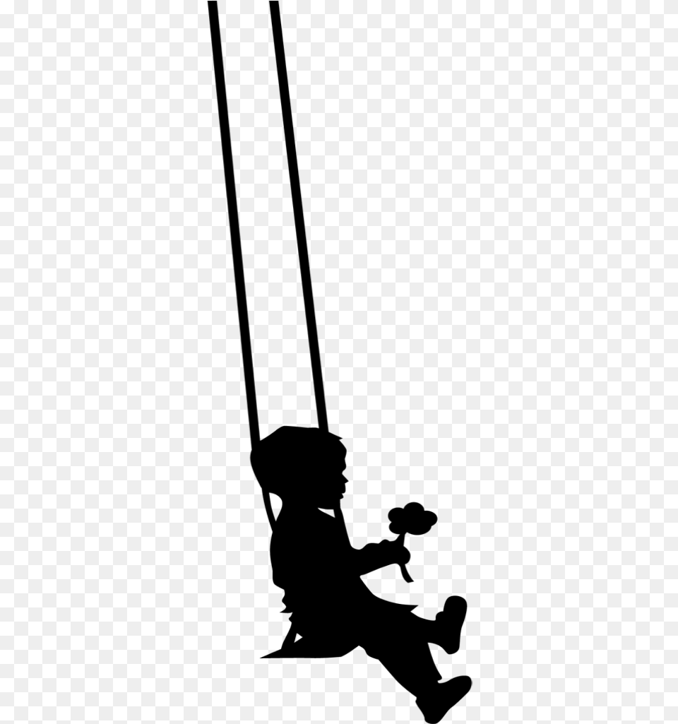 Boy On Swing Silhouette, Gray Free Transparent Png