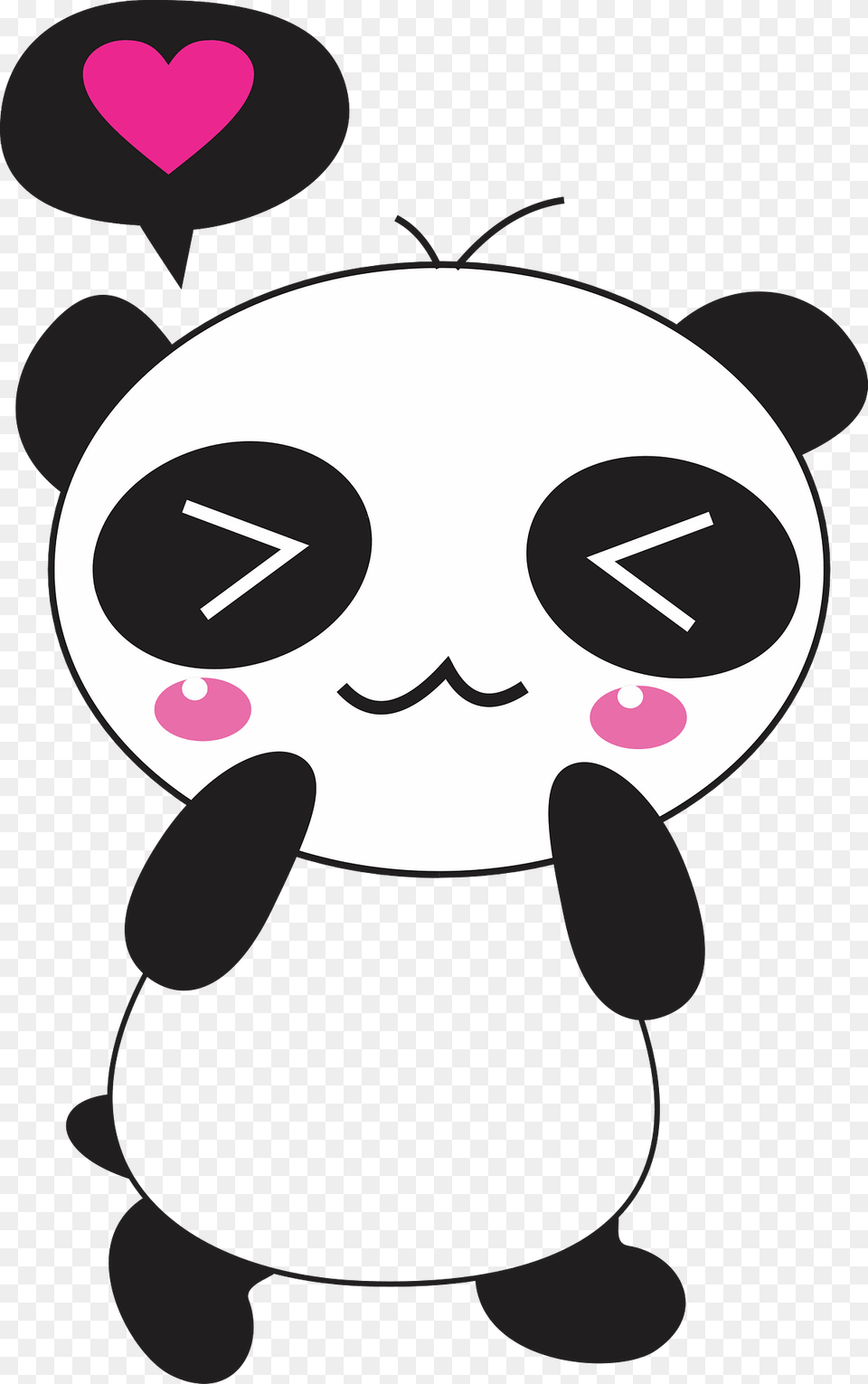 Boy Panda In Love Clipart, Cartoon, Nature, Outdoors, Snow Free Transparent Png