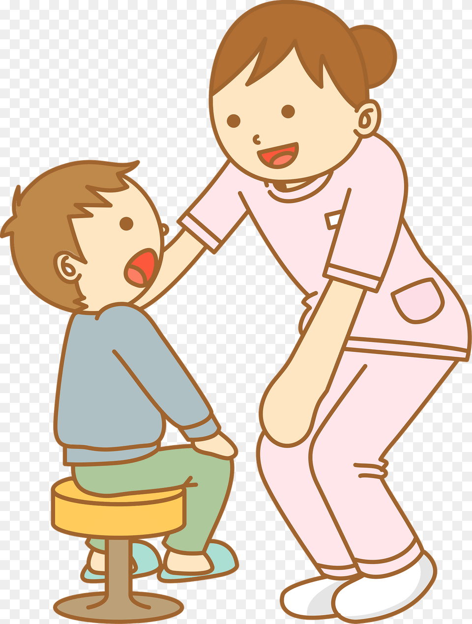 Boy Patient With Woman Nurse Clipart, Baby, Person, Face, Head Free Png Download