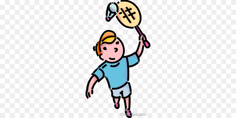 Boy Playing Badminton Royalty Vector Clip Art Illustration, People, Person, Baby, Face Free Png Download