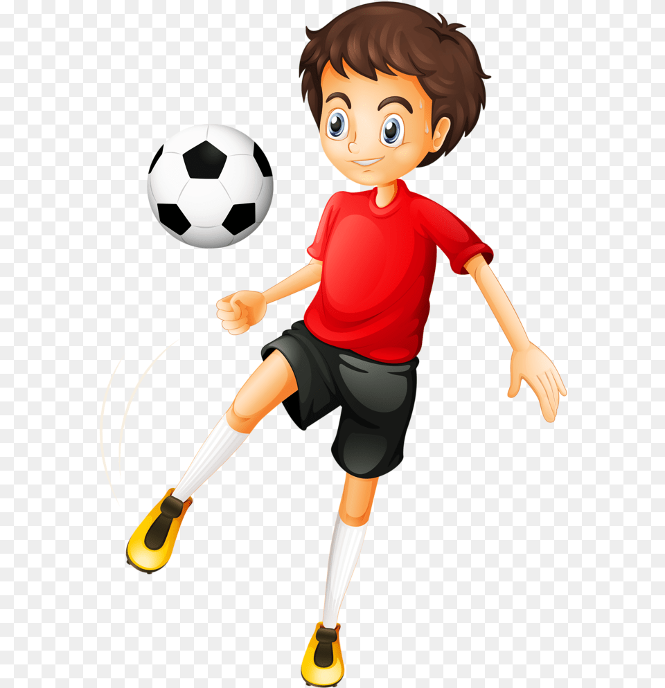 Boy Playing Football Cartoon Clipart Download Cartoon Soccer Player, Ball, Soccer Ball, Sport, Baby Png