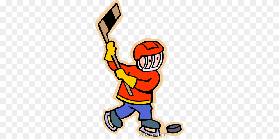 Boy Playing Hockey Royalty Vector Clip Art Illustration, Cleaning, Person, Baby Free Png Download