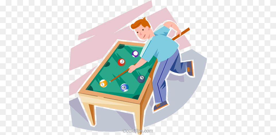 Boy Playing Pool Royalty Vector Clip Art Illustration, Table, Furniture, Indoors, Child Free Transparent Png