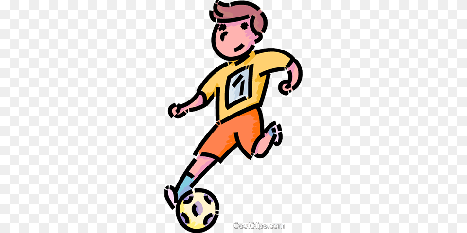 Boy Playing Soccer Royalty Vector Clip Art Illustration, People, Person, Baby, Face Free Transparent Png