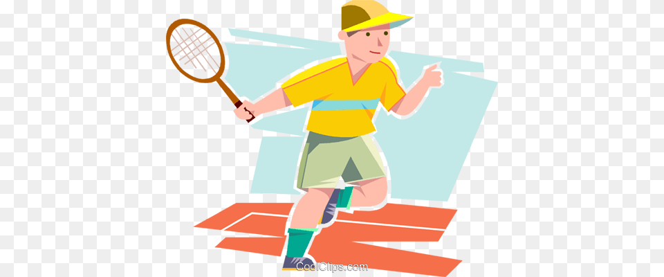 Boy Playing Tennis Royalty Vector Clip Art Illustration, Racket, Male, Child, Person Png