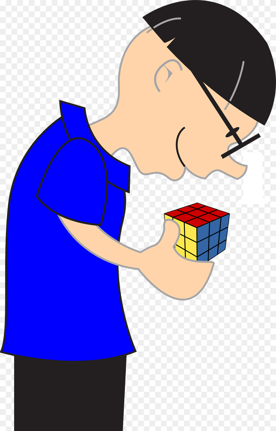 Boy Playing With A Magic Cube Clipart, Toy, Adult, Female, Person Free Png Download