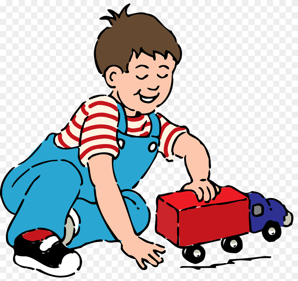 Boy Playing With Toy Truck Clipart, Baby, Person, Face, Head Free Png