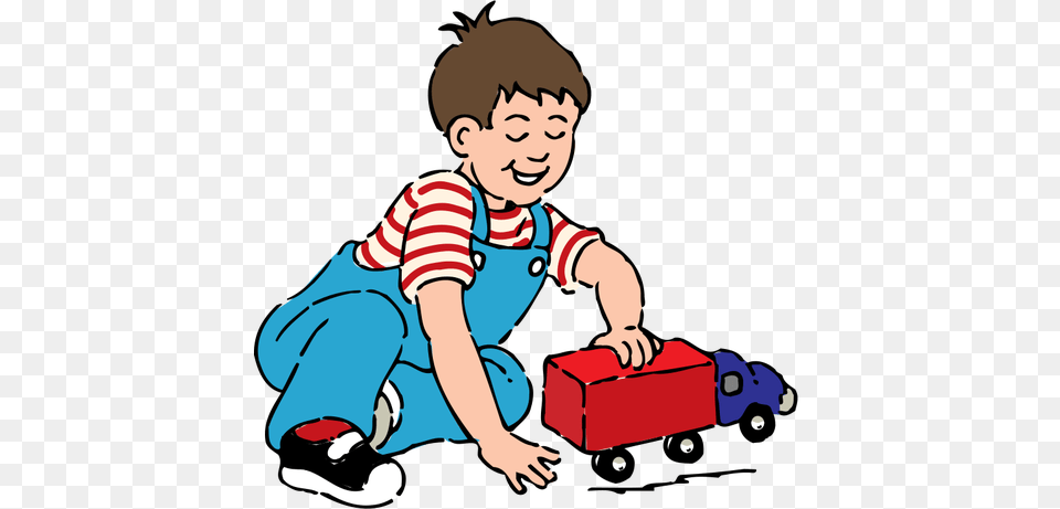 Boy Playing With Toy Truck Vector Drawing, Baby, Person, Face, Head Png Image
