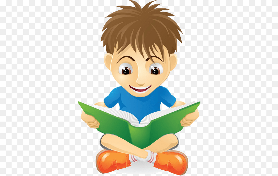 Boy Reading Clipart Free, Person, Book, Publication, Baby Png Image