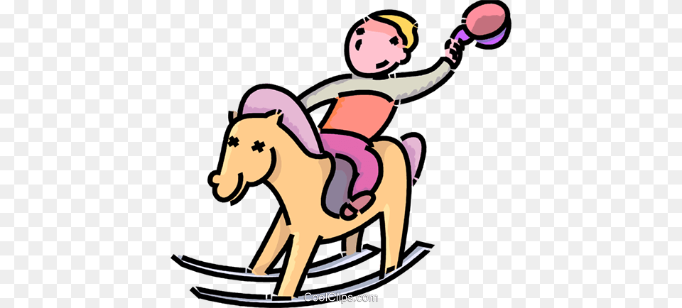 Boy Riding His Rocking Horse Royalty Free Vector Clip Art, Furniture, Face, Head, Person Png