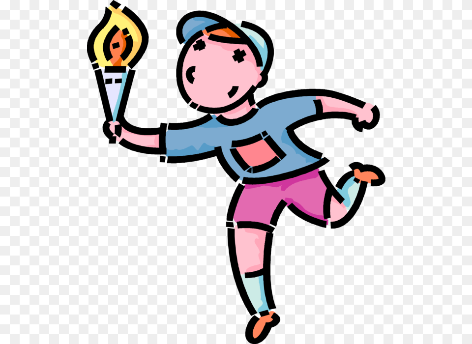 Boy Running With The Olympic Torch Clipart Olympics Sport, Light, Baby, Person, Face Png Image