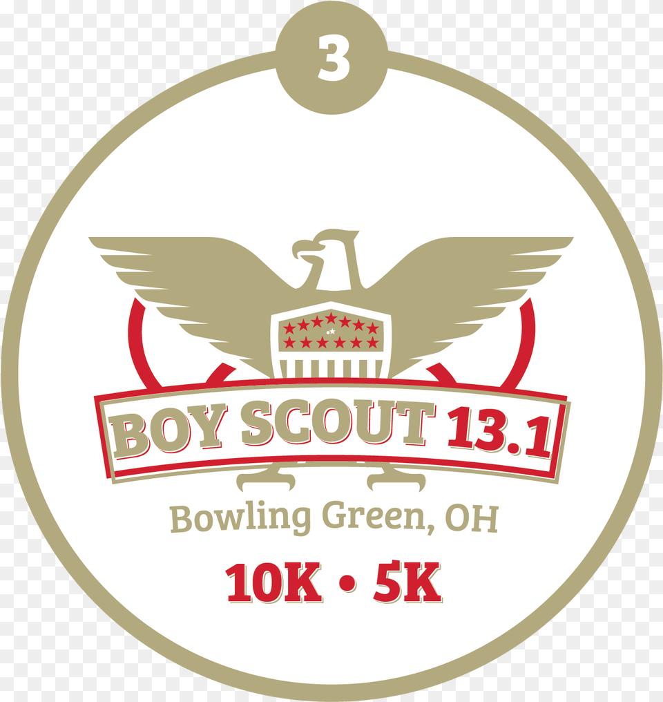 Boy Scout Half Marathon Amp Tenderfoot 5k Bowling Green Boy Scout 5k Bowling Green Ohio, Badge, Logo, Symbol, Disk Free Transparent Png