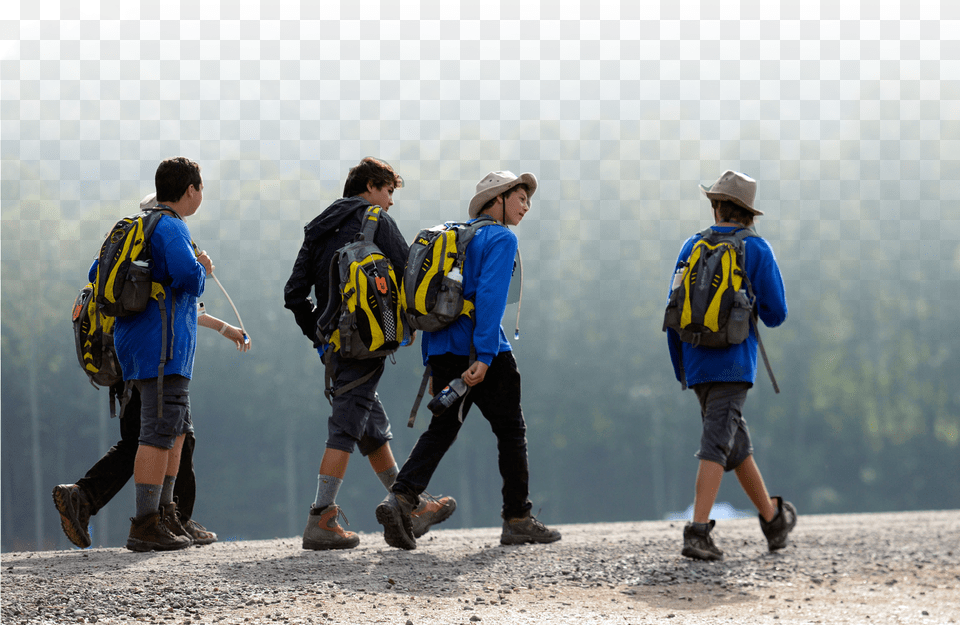 Boy Scouts Hiking Scouts Hiking, Walking, Person, Bag, Teen Free Png