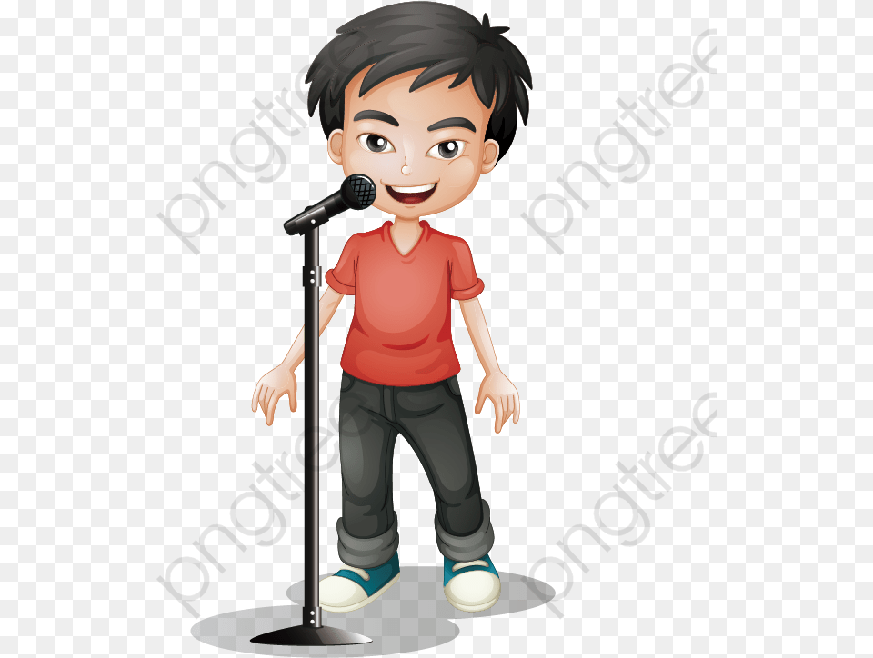 Boy Singing Clipart Boy With Specs Cartoon, Microphone, Electrical Device, Baby, Person Free Transparent Png