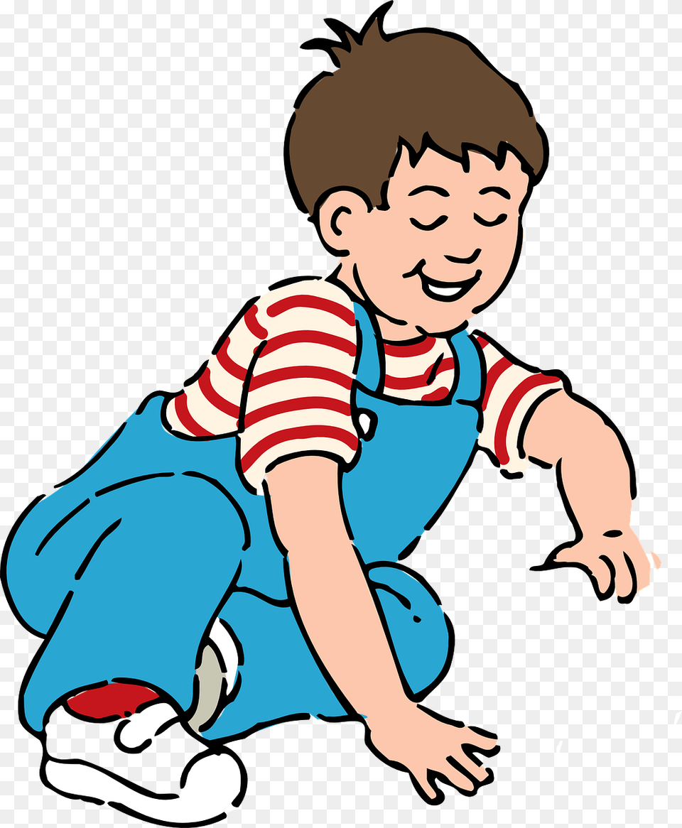 Boy Sit Play Shirt Striped Image Boy With A Toy, Baby, Person, Clothing, Pants Free Png Download