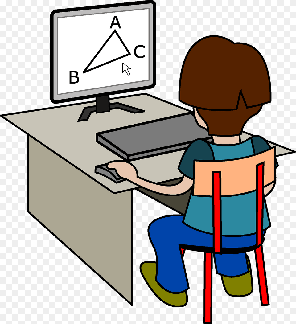 Boy Studying Geometry Clipart, Desk, Furniture, Table, Baby Png