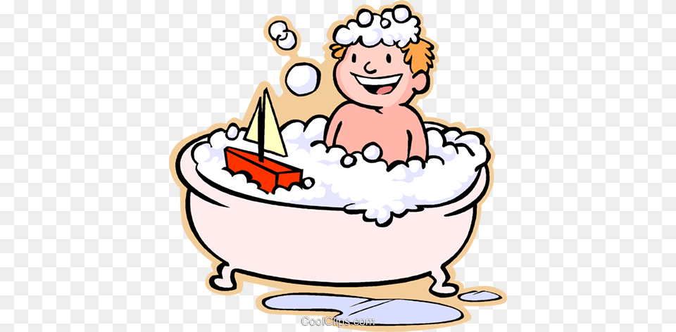 Boy Taking A Bath Royalty Vector Clip Art Illustration Take A Bath Clipart, Bathing, Bathtub, Person, Tub Png