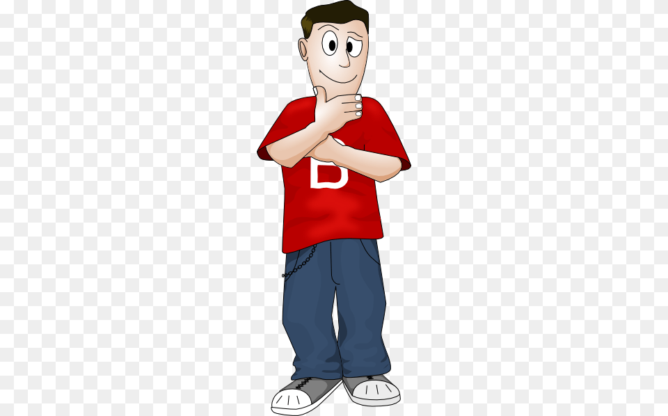 Boy Thinking Clip Art, T-shirt, Clothing, Pants, Child Png Image