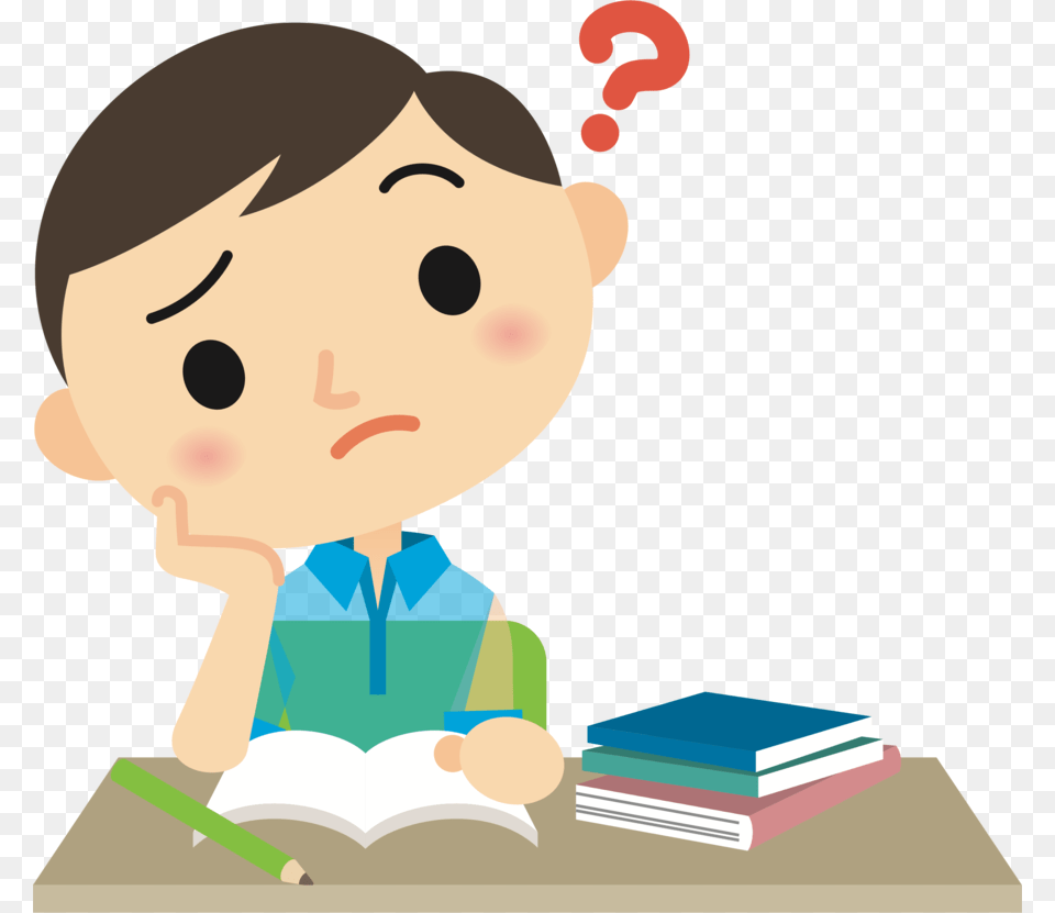 Boy Thinking Student Thinking Gif, Person, Reading, Book, Publication Free Png