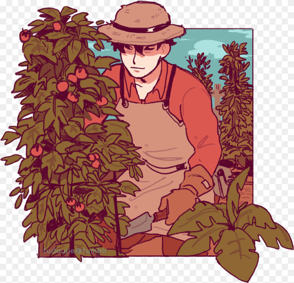 Boy Tumblr Illustration, Outdoors, Garden, Nature, Gardening Png