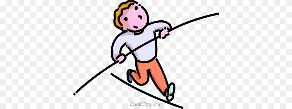 Boy Walking On A High Wire Royalty Vector Clip Art, Water, Outdoors, Leisure Activities, Fishing Free Transparent Png