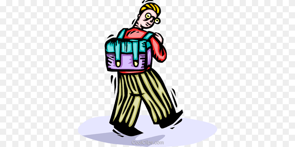 Boy Walking To School With His Knapsack Royalty Vector Clip, Person, Face, Head Free Transparent Png