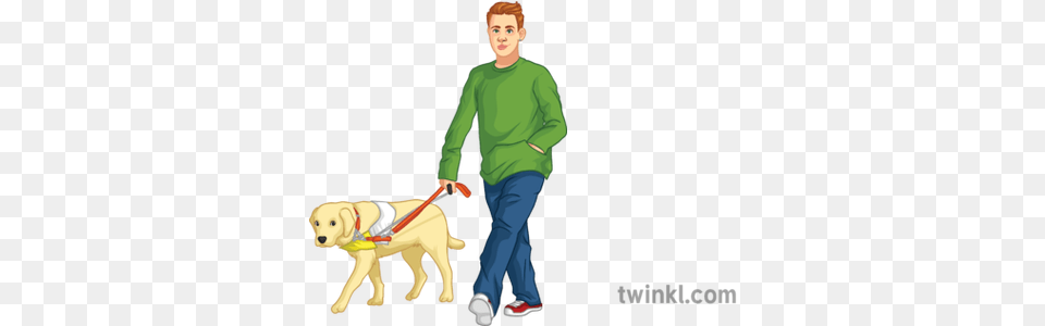 Boy Walking With Assistance Dog People Martingale, Teen, Person, Male, Clothing Png Image