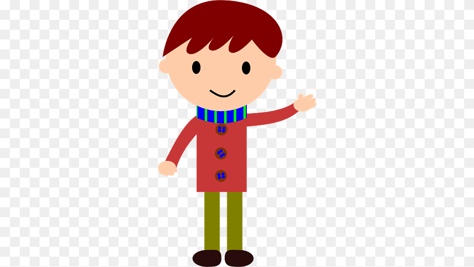 Boy Waving Clipart, Elf, Clothing, Coat, Snowman Png Image