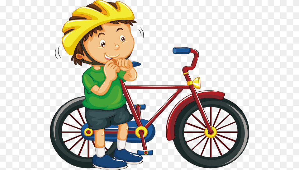 Boy Wearing Bike Helmet, Baby, Person, Wheel, Machine Free Png Download