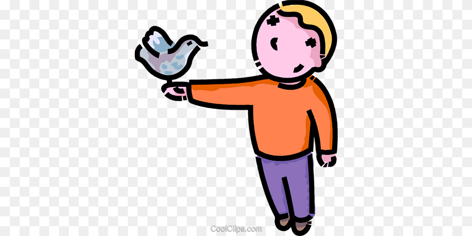 Boy With A Bird On His Hand Royalty Vector Clip Art, Baby, Person, Face, Head Free Transparent Png