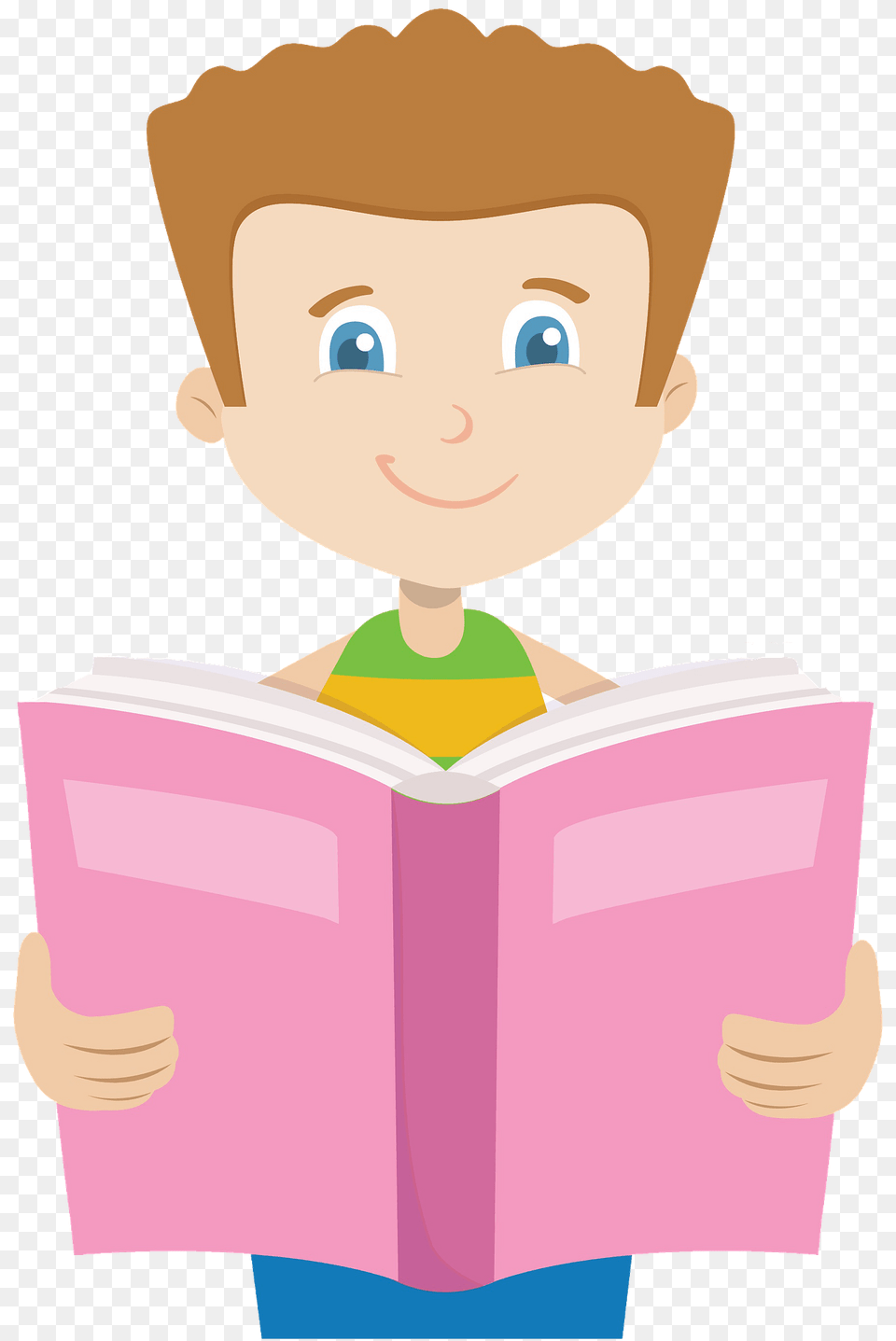 Boy With A Book Clipart, Person, Reading, Baby, Face Free Png Download